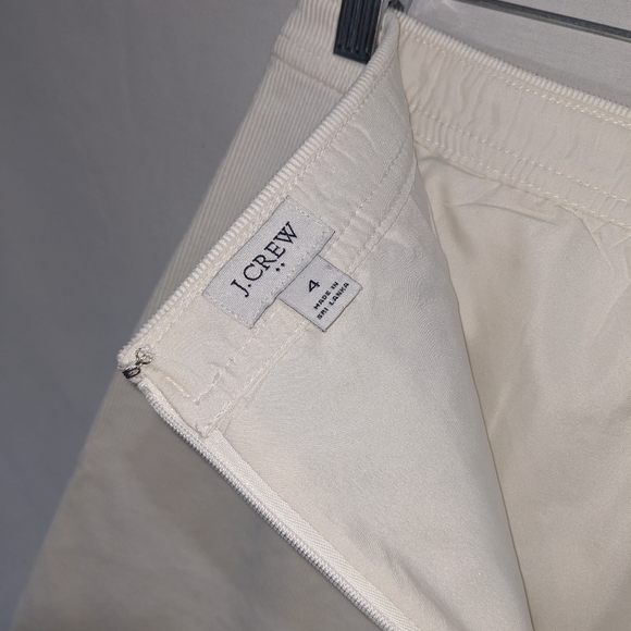 J.Crew Re-Imagined White Cotton Corduroy Skirt with Pockets Size 4 - Picture 9 of 10